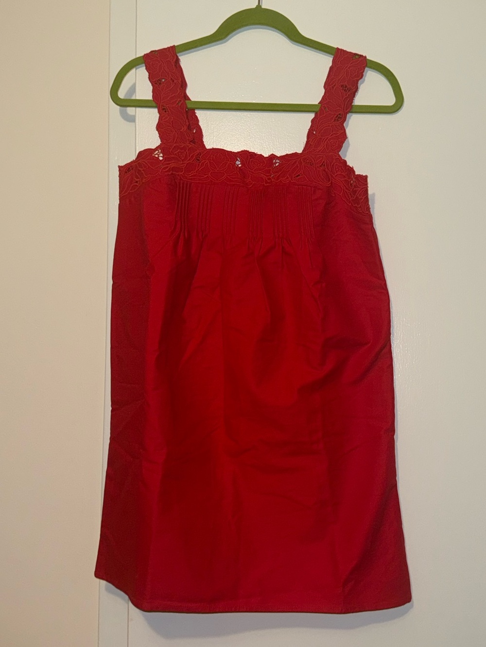 J. Crew Red Lace-Trim Chemise - Picture 2 of 8